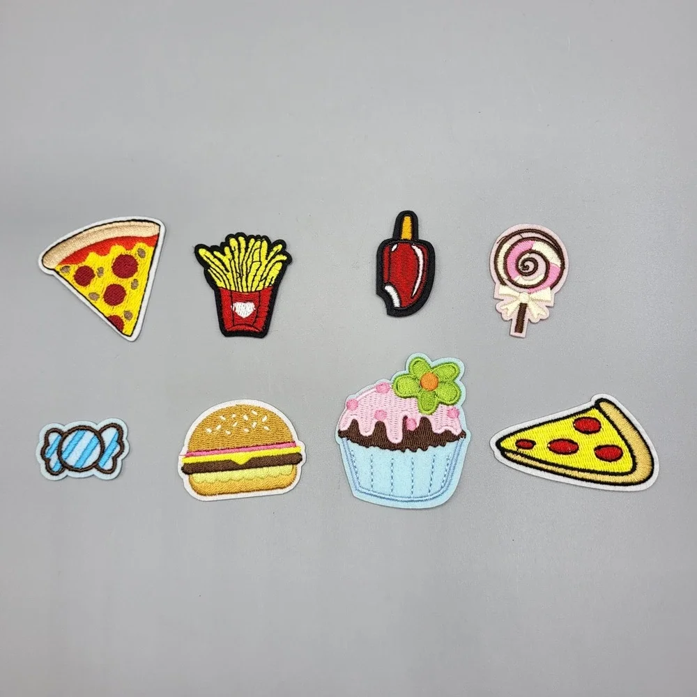 Food Patches Lot of 8 Piece Kraft Set Pizza Burger Cupcake Ice Cream Multicolor